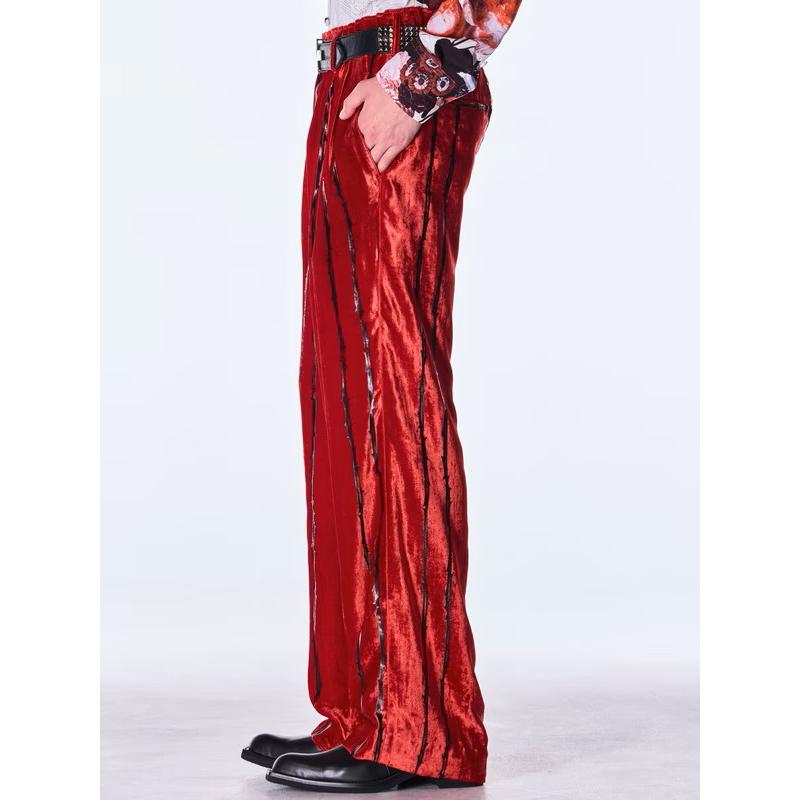 (予約品）10月末〜11月入荷予定/kiryuyrik・キリュウキリュウ/TOGE Velvet Wide Slacks/Redの画像