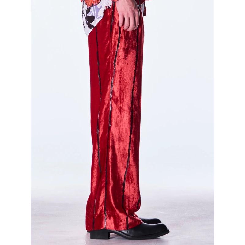 (予約品）10月末〜11月入荷予定/kiryuyrik・キリュウキリュウ/TOGE Velvet Wide Slacks/Redの画像