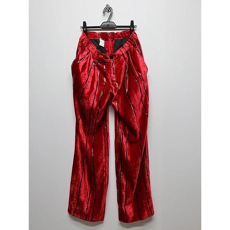 (予約品）10月末〜11月入荷予定/kiryuyrik・キリュウキリュウ/TOGE Velvet Wide Slacks/Redの画像