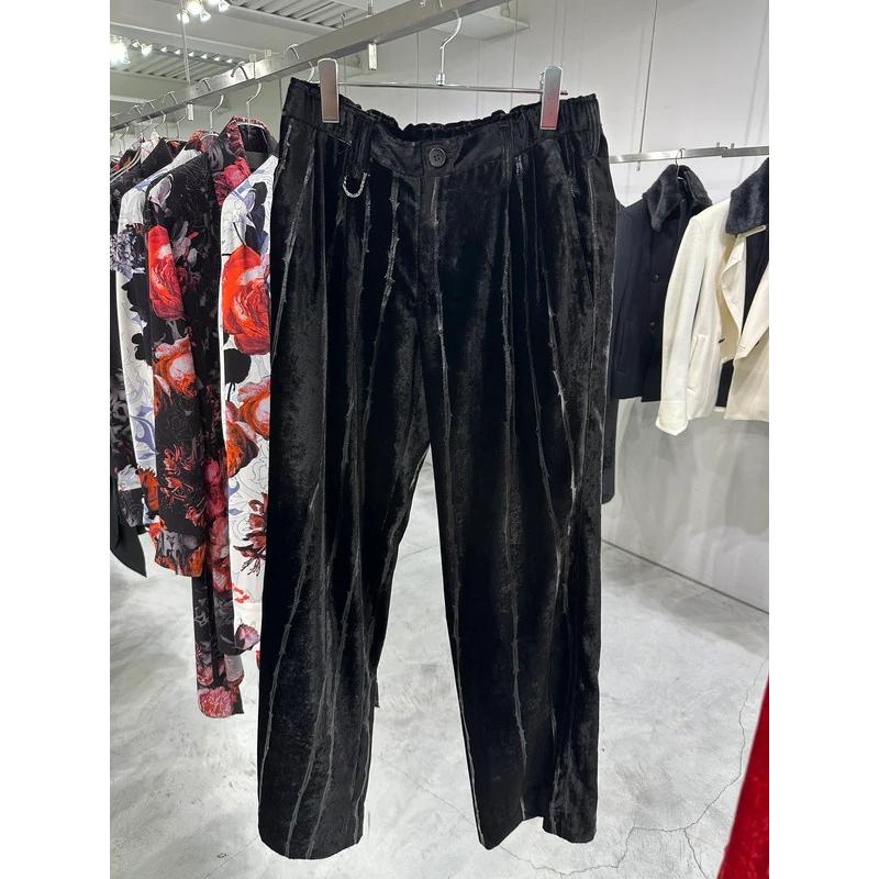 (予約品）10月末〜11月入荷予定/kiryuyrik・キリュウキリュウ/TOGE Velvet Wide Slacks/Blackの画像