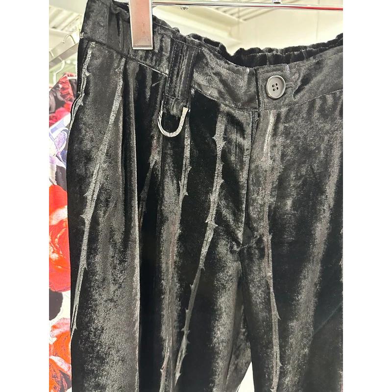 (予約品）10月末〜11月入荷予定/kiryuyrik・キリュウキリュウ/TOGE Velvet Wide Slacks/Blackの画像