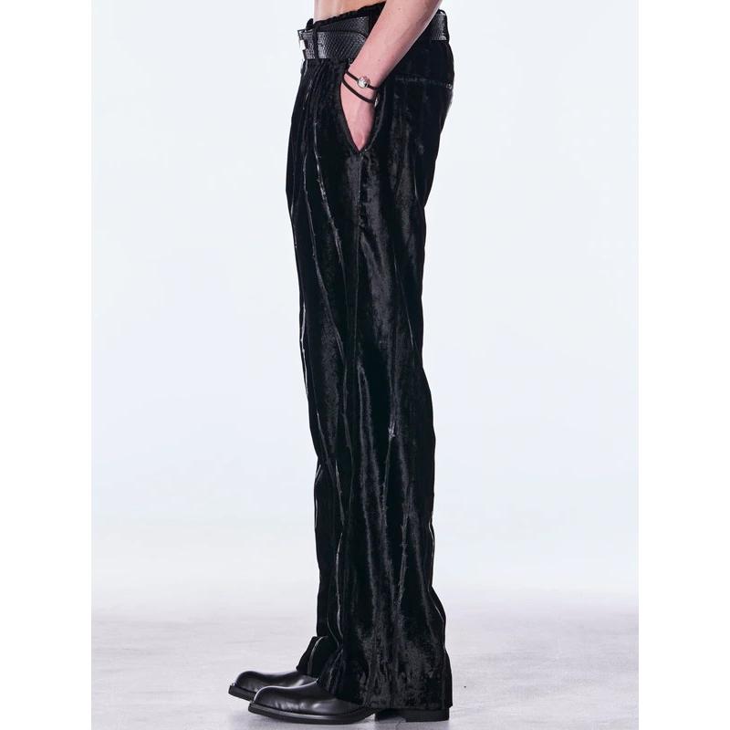 (予約品）10月末〜11月入荷予定/kiryuyrik・キリュウキリュウ/TOGE Velvet Wide Slacks/Blackの画像