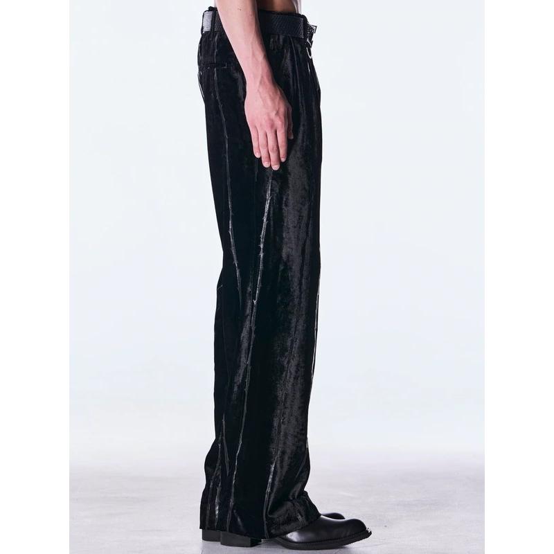 (予約品）10月末〜11月入荷予定/kiryuyrik・キリュウキリュウ/TOGE Velvet Wide Slacks/Blackの画像