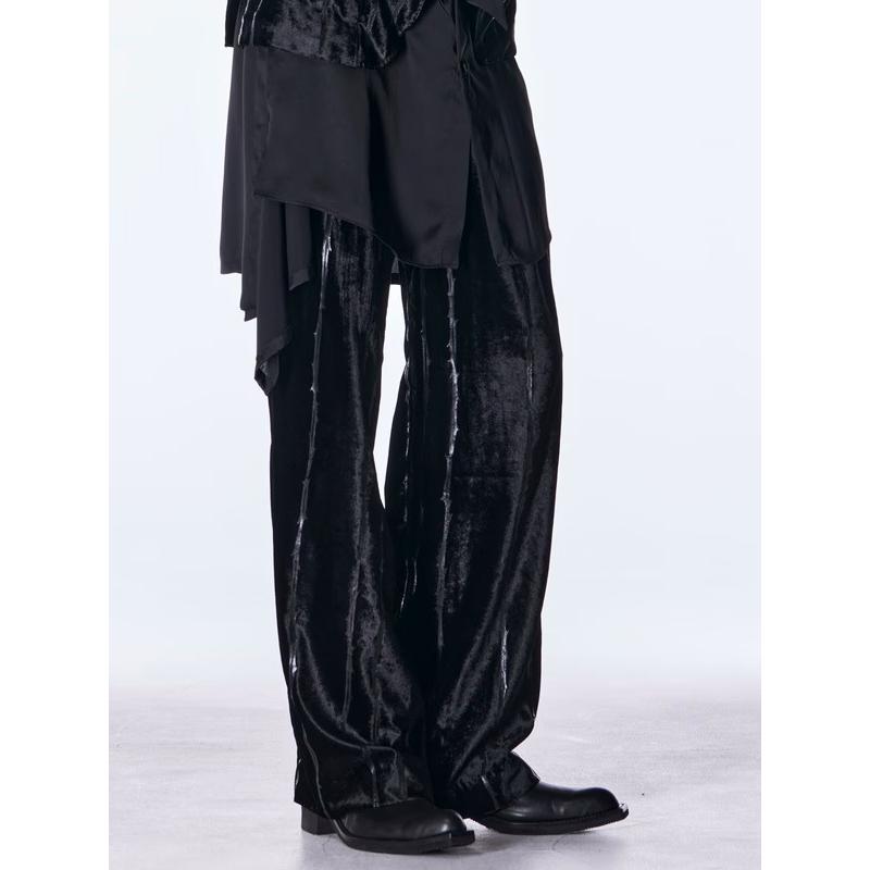 (予約品）10月末〜11月入荷予定/kiryuyrik・キリュウキリュウ/TOGE Velvet Wide Slacks/Blackの画像