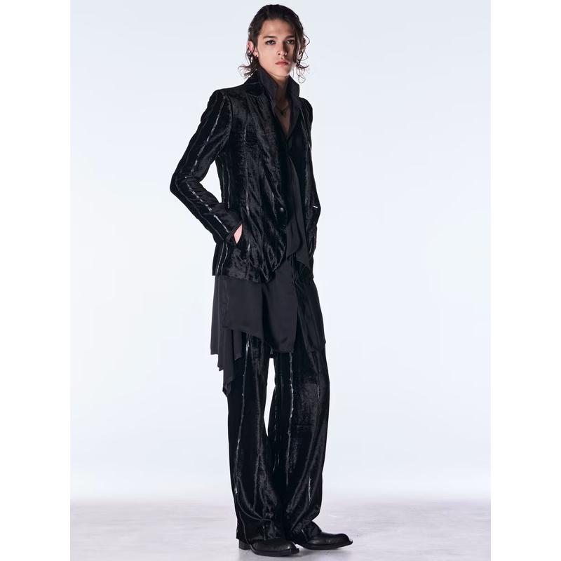 (予約品）10月末〜11月入荷予定/kiryuyrik・キリュウキリュウ/TOGE Velvet Wide Slacks/Blackの画像