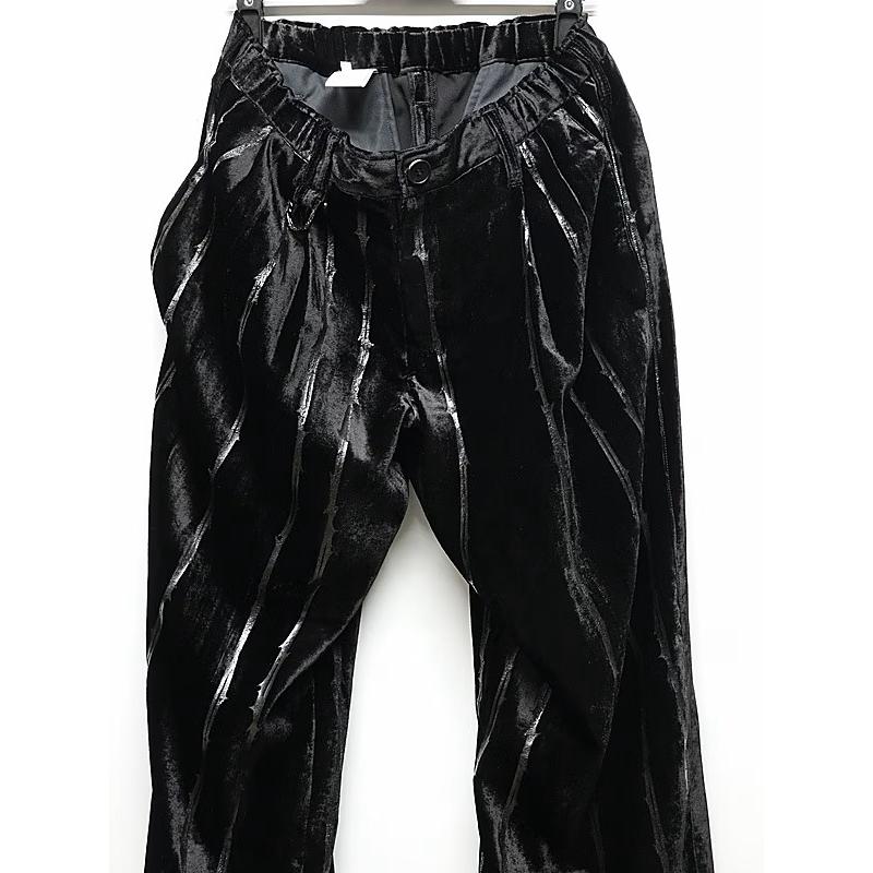 (予約品）10月末〜11月入荷予定/kiryuyrik・キリュウキリュウ/TOGE Velvet Wide Slacks/Blackの画像