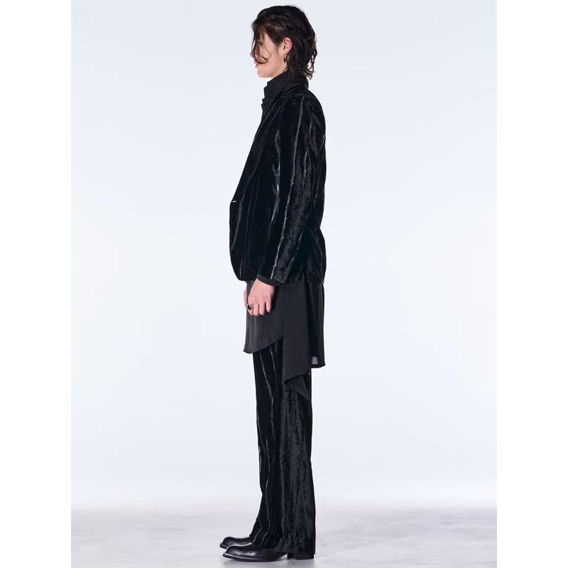(予約品）10月末〜11月入荷予定/kiryuyrik・キリュウキリュウ/TOGE Velvet Wide Slacks/Blackの画像
