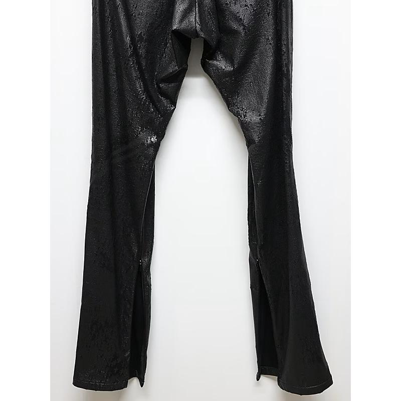 (予約品）11月末〜12月入荷予定/kiryuyrik・キリュウキリュウ/Cross Dot Fleece Boots Cut Slacks/Blackの画像