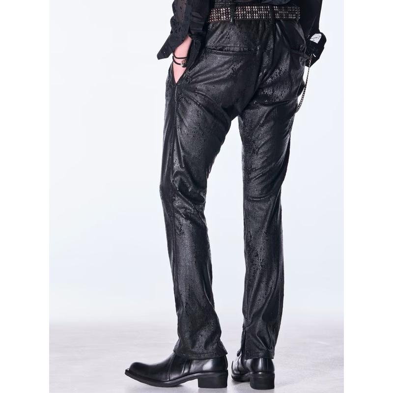 (予約品）11月末〜12月入荷予定/kiryuyrik・キリュウキリュウ/Cross Dot Fleece Boots Cut Slacks/Blackの画像