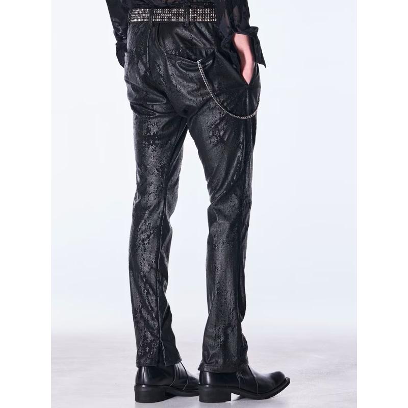 (予約品）11月末〜12月入荷予定/kiryuyrik・キリュウキリュウ/Cross Dot Fleece Boots Cut Slacks/Blackの画像