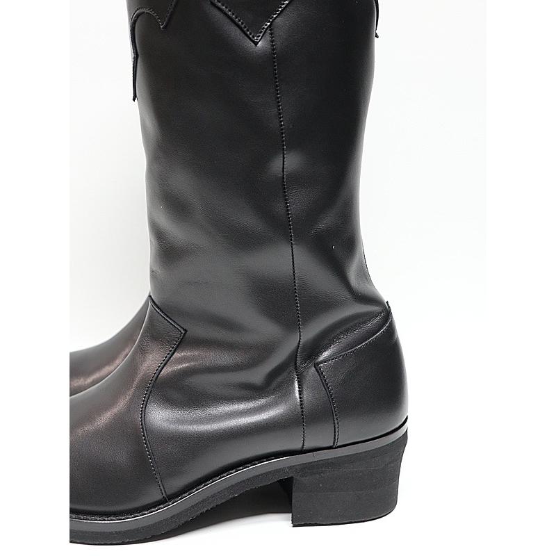 (予約品）11月末〜12月入荷予定/kiryuyrik・キリュウキリュウ/Cow Hide Western Boots/Blackの画像