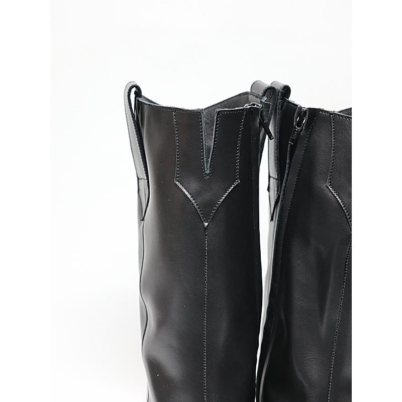 (予約品）11月末〜12月入荷予定/kiryuyrik・キリュウキリュウ/Cow Hide Western Boots/Blackの画像