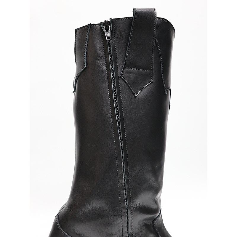 (予約品）11月末〜12月入荷予定/kiryuyrik・キリュウキリュウ/Cow Hide Western Boots/Blackの画像