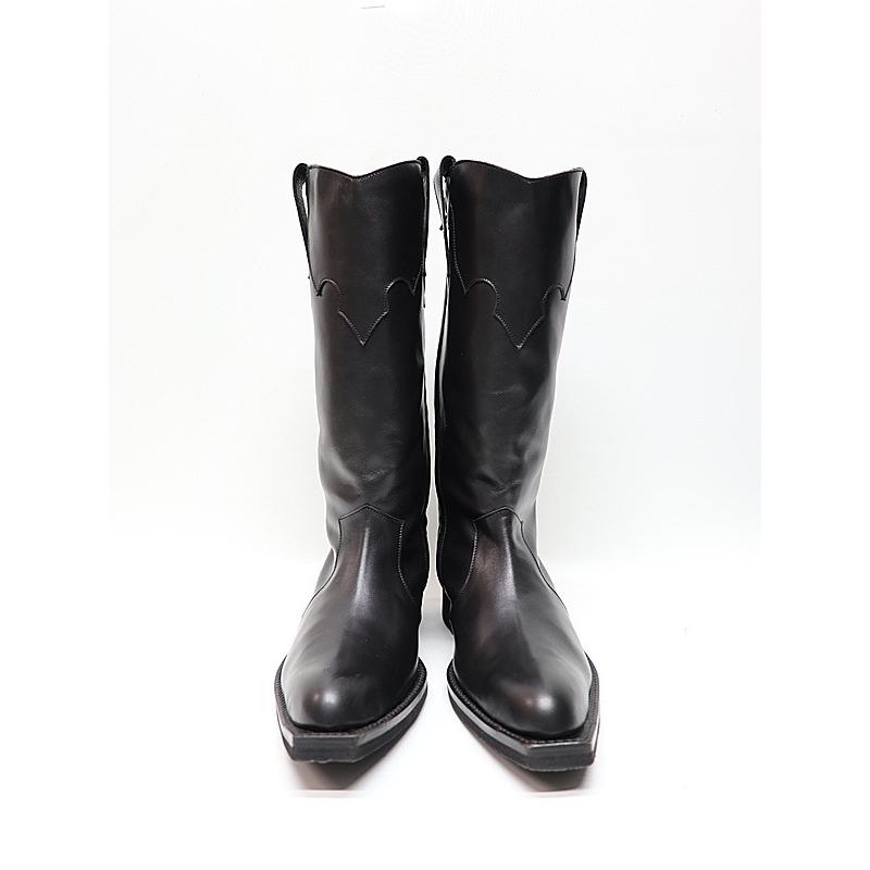 (予約品）11月末〜12月入荷予定/kiryuyrik・キリュウキリュウ/Cow Hide Western Boots/Blackの画像