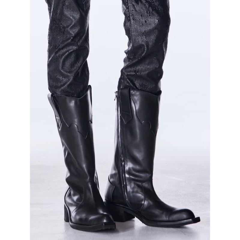 (予約品）11月末〜12月入荷予定/kiryuyrik・キリュウキリュウ/Cow Hide Western Boots/Blackの画像