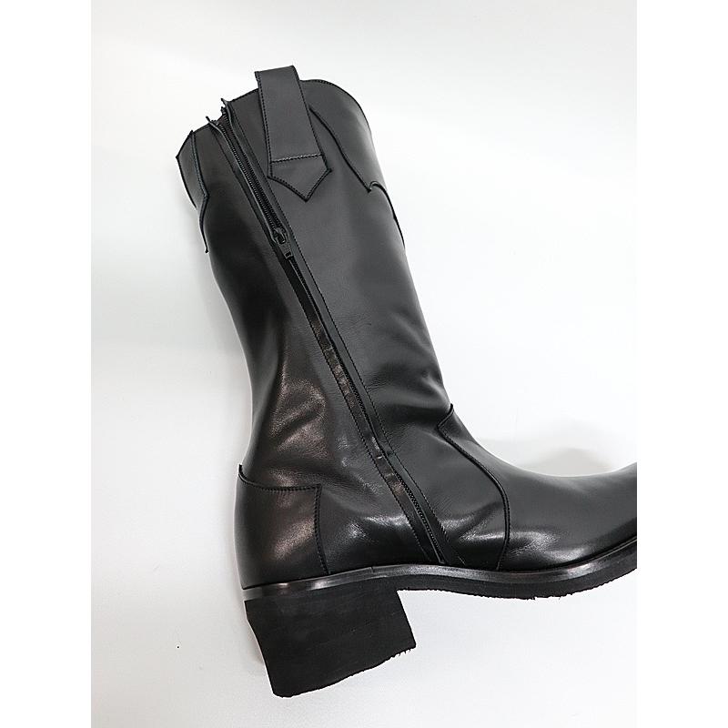 (予約品）11月末〜12月入荷予定/kiryuyrik・キリュウキリュウ/Cow Hide Western Boots/Blackの画像