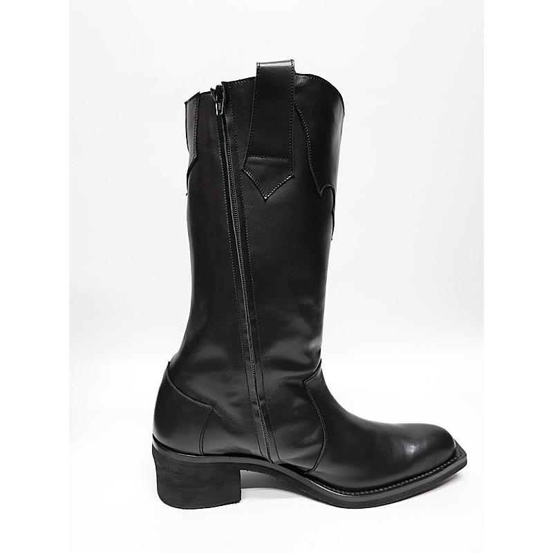 (予約品）11月末〜12月入荷予定/kiryuyrik・キリュウキリュウ/Cow Hide Western Boots/Blackの画像