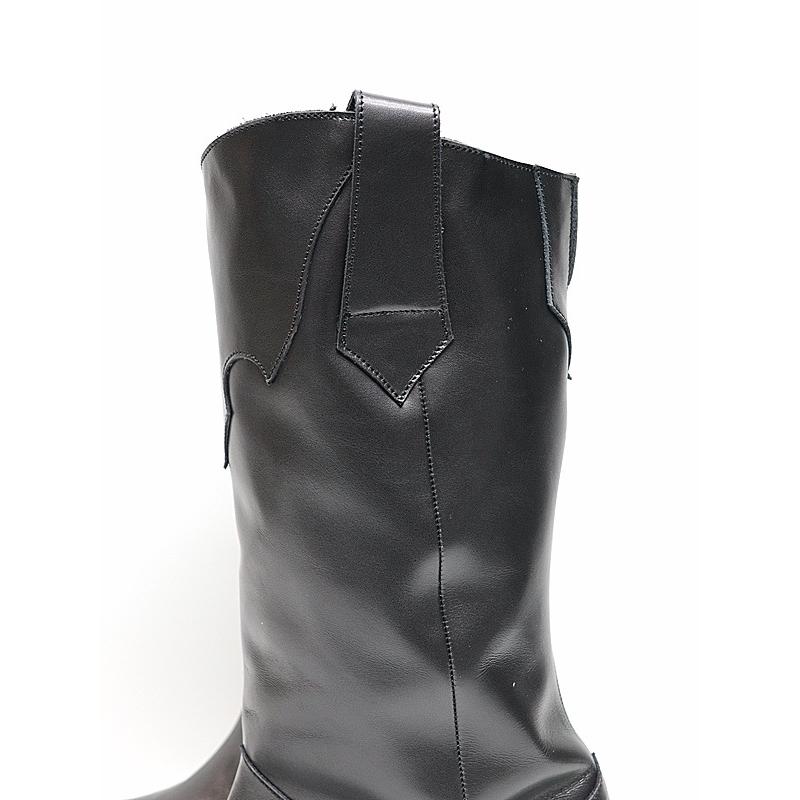 (予約品）11月末〜12月入荷予定/kiryuyrik・キリュウキリュウ/Cow Hide Western Boots/Blackの画像