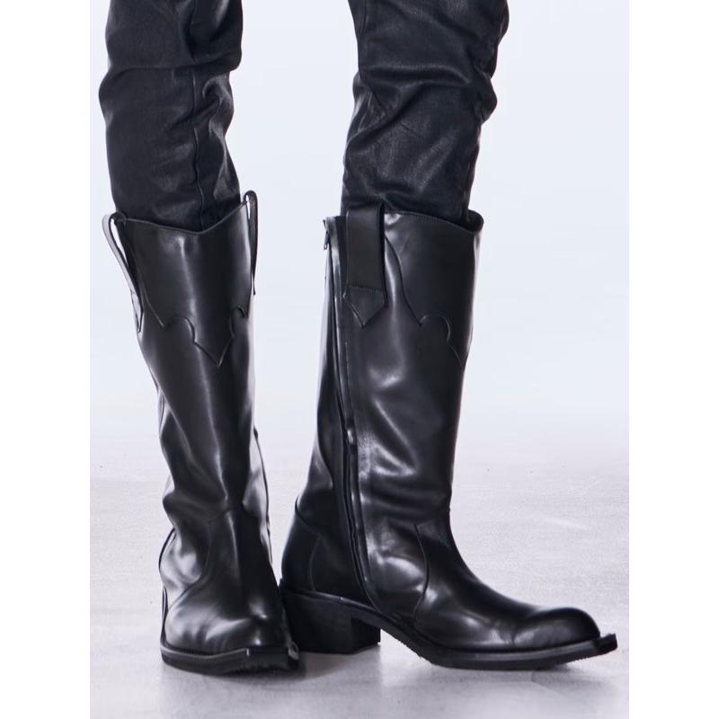 (予約品）11月末〜12月入荷予定/kiryuyrik・キリュウキリュウ/Cow Hide Western Boots/Blackの画像