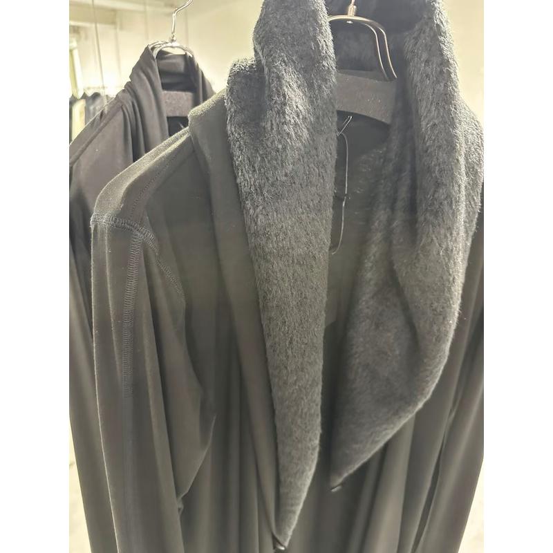 (予約品）10月末〜11月入荷予定/kiryuyrik・キリュウキリュウ/Heat Tech BEATENJIKU Wrap Cardigan/Blackの画像