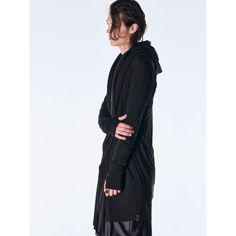 (予約品）10月末〜11月入荷予定/kiryuyrik・キリュウキリュウ/Heat Tech BEATENJIKU Wrap Cardigan/Blackの画像