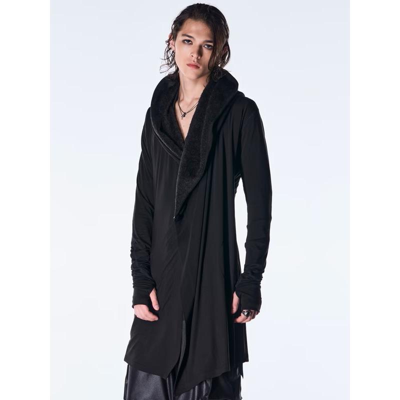 (予約品）10月末〜11月入荷予定/kiryuyrik・キリュウキリュウ/Heat Tech BEATENJIKU Wrap Cardigan/Blackの画像