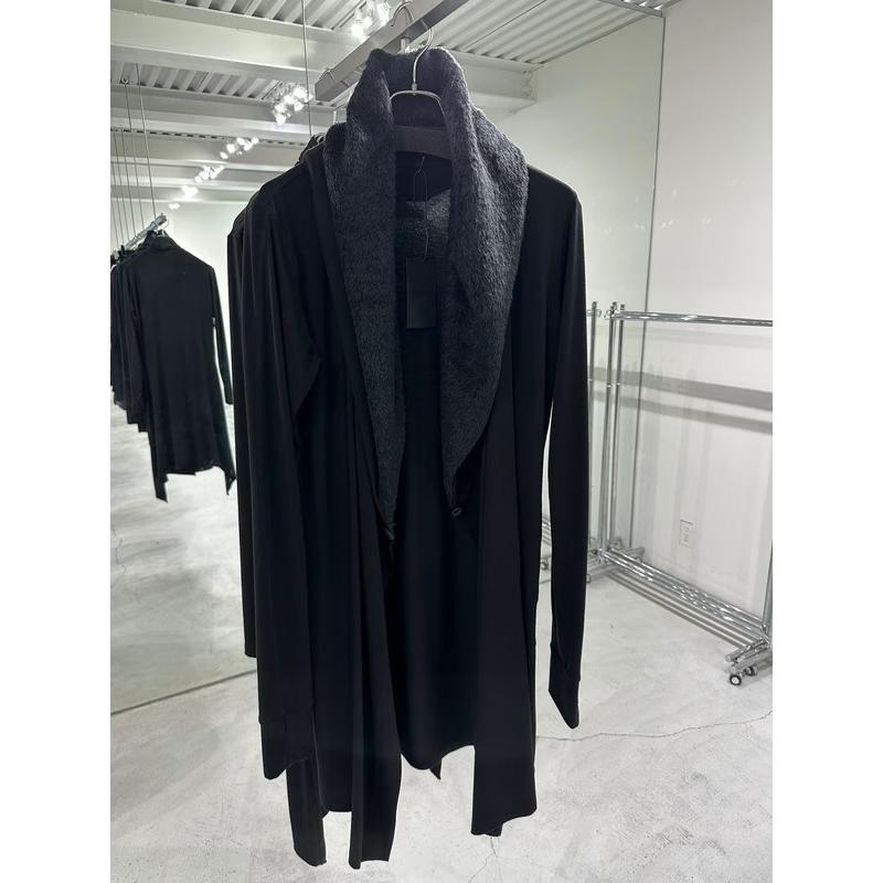 (予約品）10月末〜11月入荷予定/kiryuyrik・キリュウキリュウ/Heat Tech BEATENJIKU Wrap Cardigan/Blackの画像