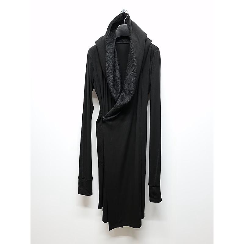 (予約品）10月末〜11月入荷予定/kiryuyrik・キリュウキリュウ/Heat Tech BEATENJIKU Wrap Cardigan/Blackの画像