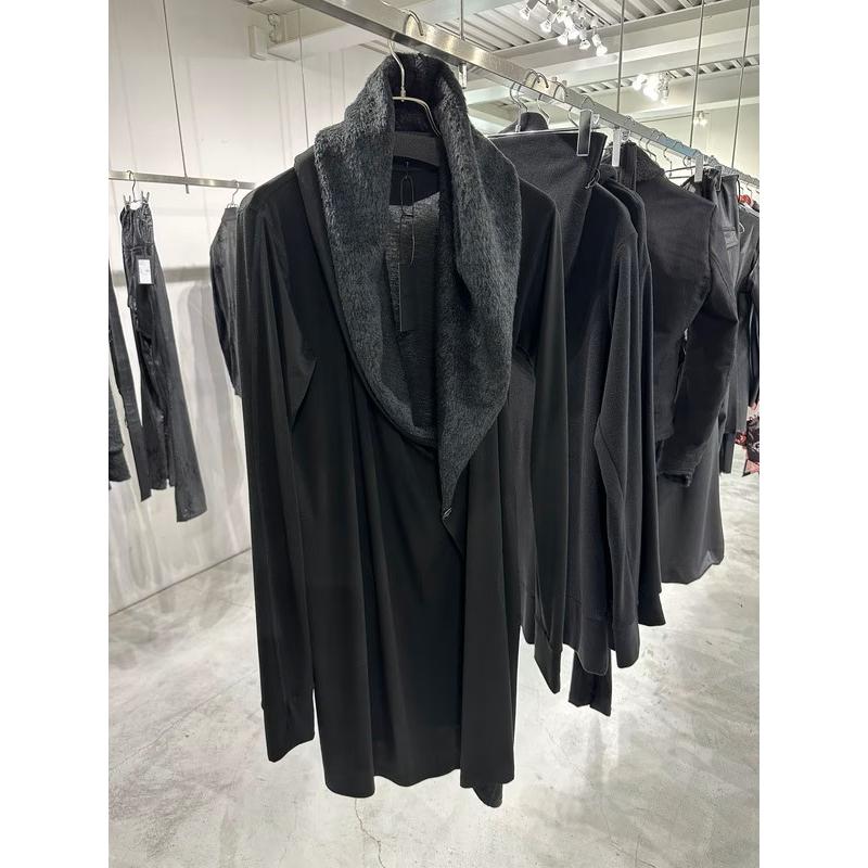 (予約品）10月末〜11月入荷予定/kiryuyrik・キリュウキリュウ/Heat Tech BEATENJIKU Wrap Cardigan/Blackの画像