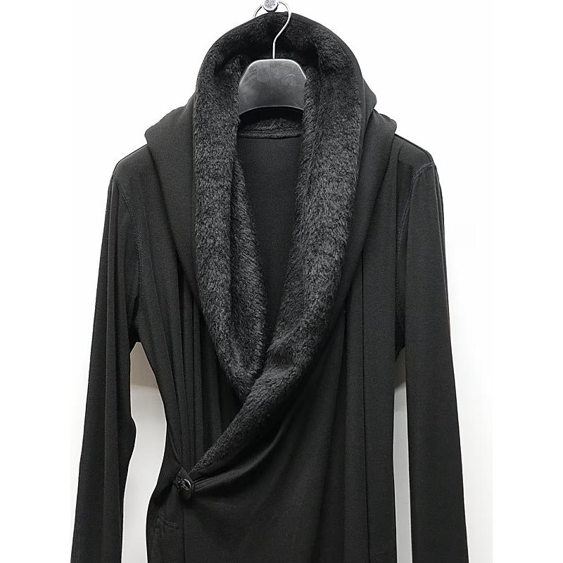 (予約品）10月末〜11月入荷予定/kiryuyrik・キリュウキリュウ/Heat Tech BEATENJIKU Wrap Cardigan/Blackの画像