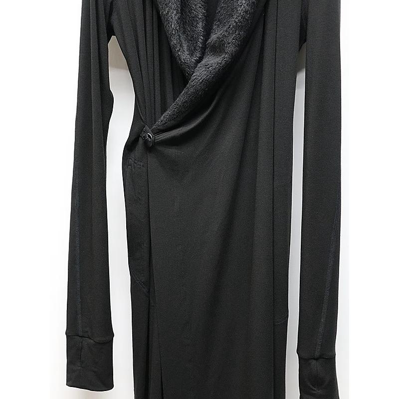 (予約品）10月末〜11月入荷予定/kiryuyrik・キリュウキリュウ/Heat Tech BEATENJIKU Wrap Cardigan/Blackの画像