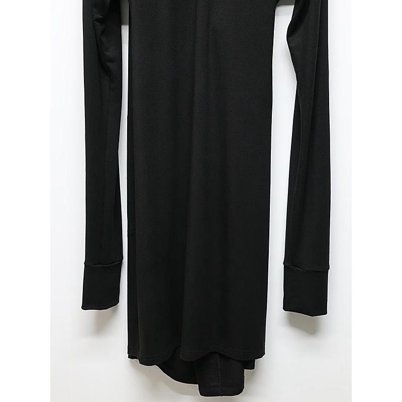 (予約品）10月末〜11月入荷予定/kiryuyrik・キリュウキリュウ/Heat Tech BEATENJIKU Wrap Cardigan/Blackの画像