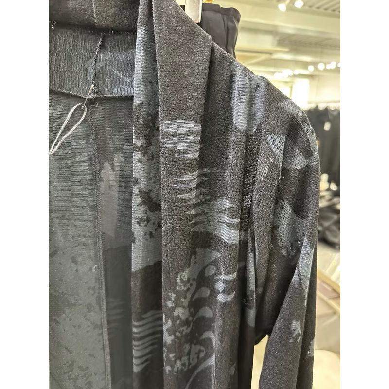 (予約品）9月末〜10月入荷予定/kiryuyrik・キリュウキリュウ/Opal Mesh Flare Cardigan/Blackの画像