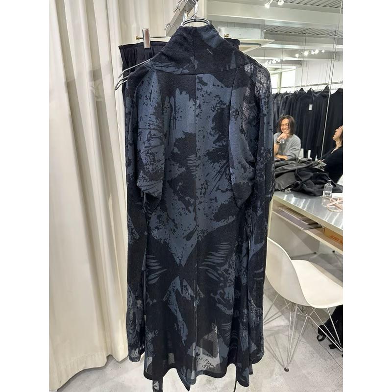 (予約品）9月末〜10月入荷予定/kiryuyrik・キリュウキリュウ/Opal Mesh Flare Cardigan/Blackの画像
