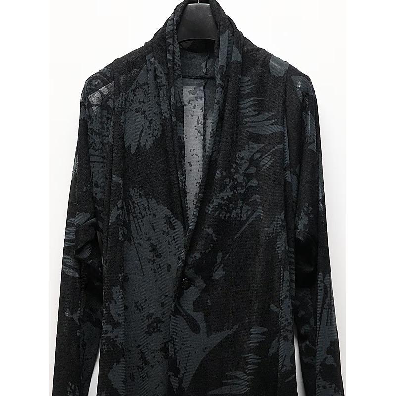 (予約品）9月末〜10月入荷予定/kiryuyrik・キリュウキリュウ/Opal Mesh Flare Cardigan/Blackの画像