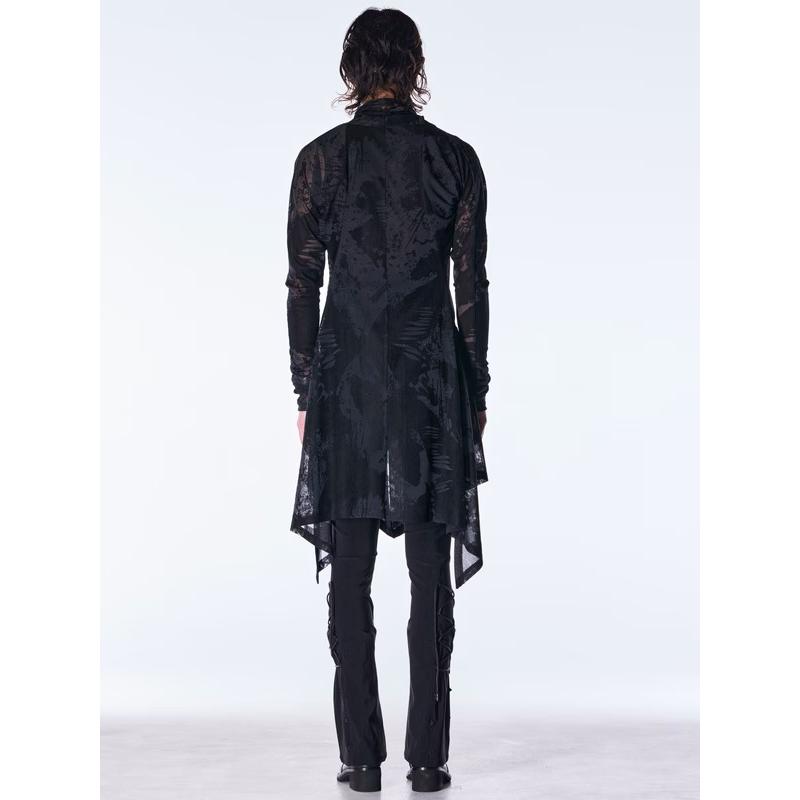 (予約品）9月末〜10月入荷予定/kiryuyrik・キリュウキリュウ/Opal Mesh Flare Cardigan/Blackの画像