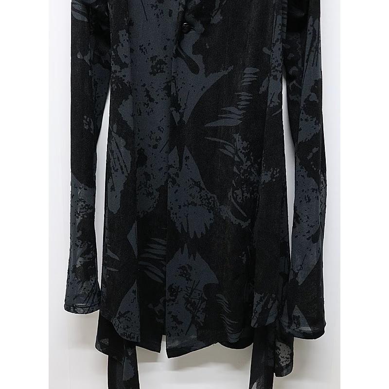 (予約品）9月末〜10月入荷予定/kiryuyrik・キリュウキリュウ/Opal Mesh Flare Cardigan/Blackの画像