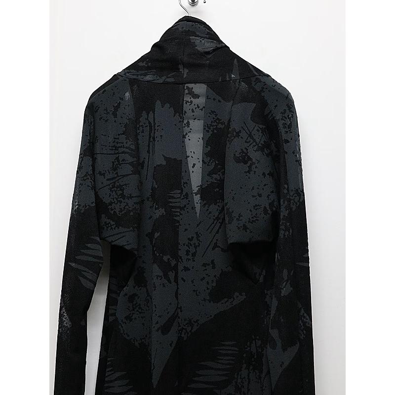 (予約品）9月末〜10月入荷予定/kiryuyrik・キリュウキリュウ/Opal Mesh Flare Cardigan/Blackの画像