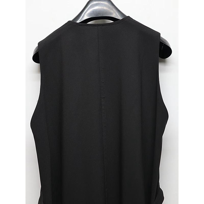 (予約品）9月末〜10月入荷予定/kiryuyrik・キリュウキリュウ/PE Gabardine Flare Vest/Blackの画像
