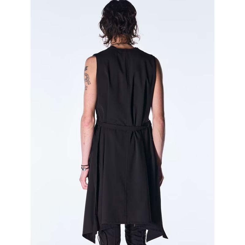 (予約品）9月末〜10月入荷予定/kiryuyrik・キリュウキリュウ/PE Gabardine Flare Vest/Blackの画像