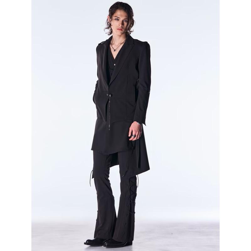 (予約品）9月末〜10月入荷予定/kiryuyrik・キリュウキリュウ/PE Gabardine Flare Vest/Blackの画像