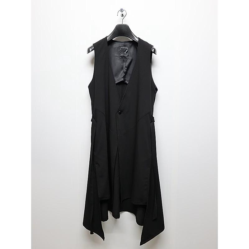 (予約品）9月末〜10月入荷予定/kiryuyrik・キリュウキリュウ/PE Gabardine Flare Vest/Blackの画像