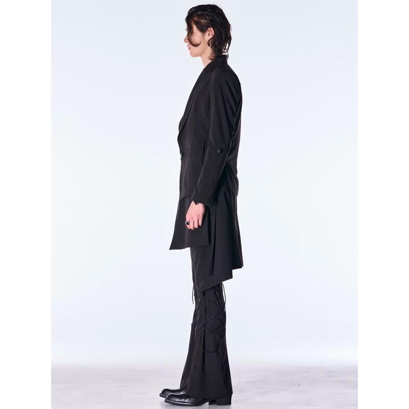 (予約品）9月末〜10月入荷予定/kiryuyrik・キリュウキリュウ/PE Gabardine Flare Vest/Blackの画像
