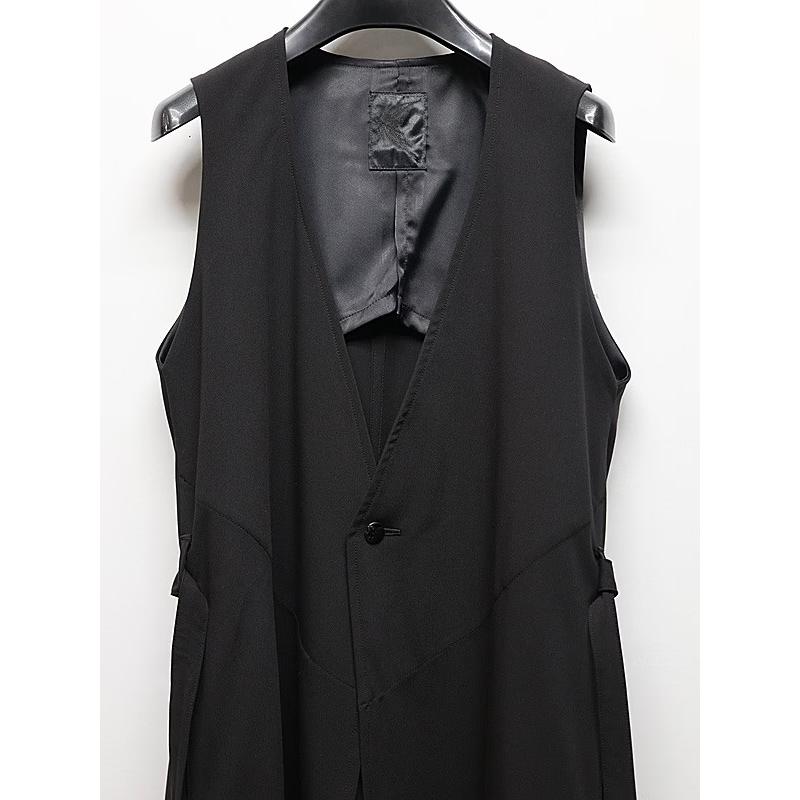 (予約品）9月末〜10月入荷予定/kiryuyrik・キリュウキリュウ/PE Gabardine Flare Vest/Blackの画像