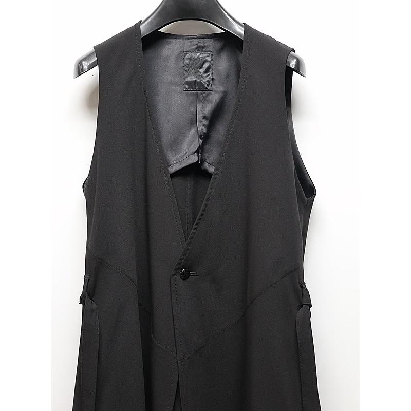 (予約品）9月末〜10月入荷予定/kiryuyrik・キリュウキリュウ/PE Gabardine Flare Vest/Blackの画像