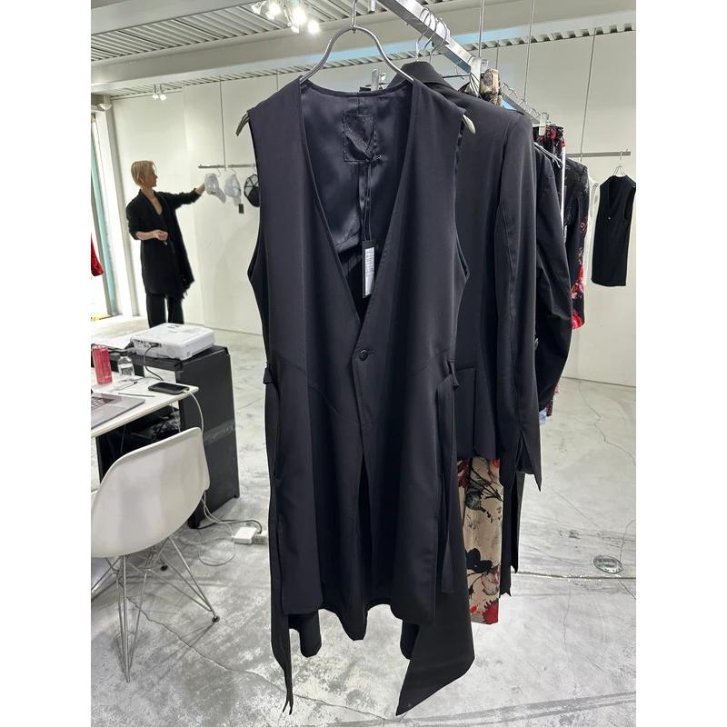 (予約品）9月末〜10月入荷予定/kiryuyrik・キリュウキリュウ/PE Gabardine Flare Vest/Blackの画像
