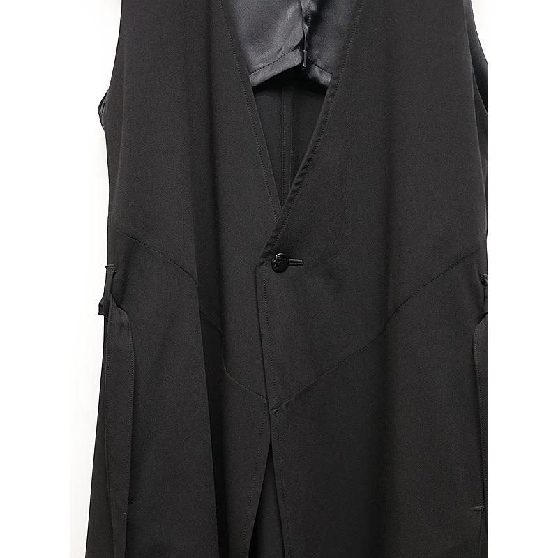 (予約品）9月末〜10月入荷予定/kiryuyrik・キリュウキリュウ/PE Gabardine Flare Vest/Blackの画像