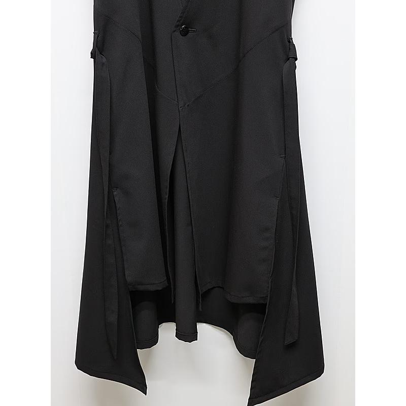 (予約品）9月末〜10月入荷予定/kiryuyrik・キリュウキリュウ/PE Gabardine Flare Vest/Blackの画像