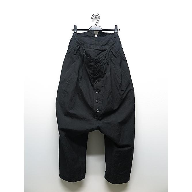 【残りわずか】 Linen / Cotton ・ヌード:マサヒコマルヤマ/Supima maruyama nude:masahiko Cloth Pants/BLK Sarouel Cropped Tucks 2 サルエルパンツ