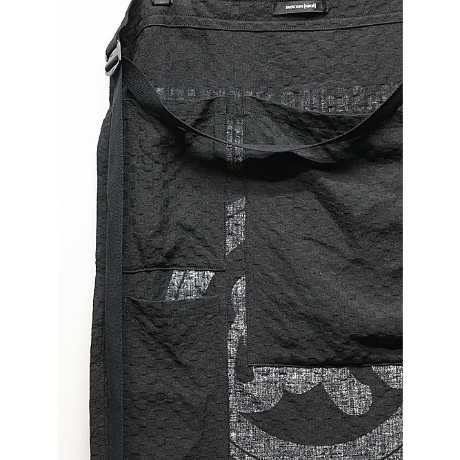 SALE50%OFF/nude:masahiko maruyama ・ヌード:マサヒコマルヤマ/Linen Dobby Shadow Check REVERSIBLE WAIST APRON/Black | nude:masahiko maruyama | 08